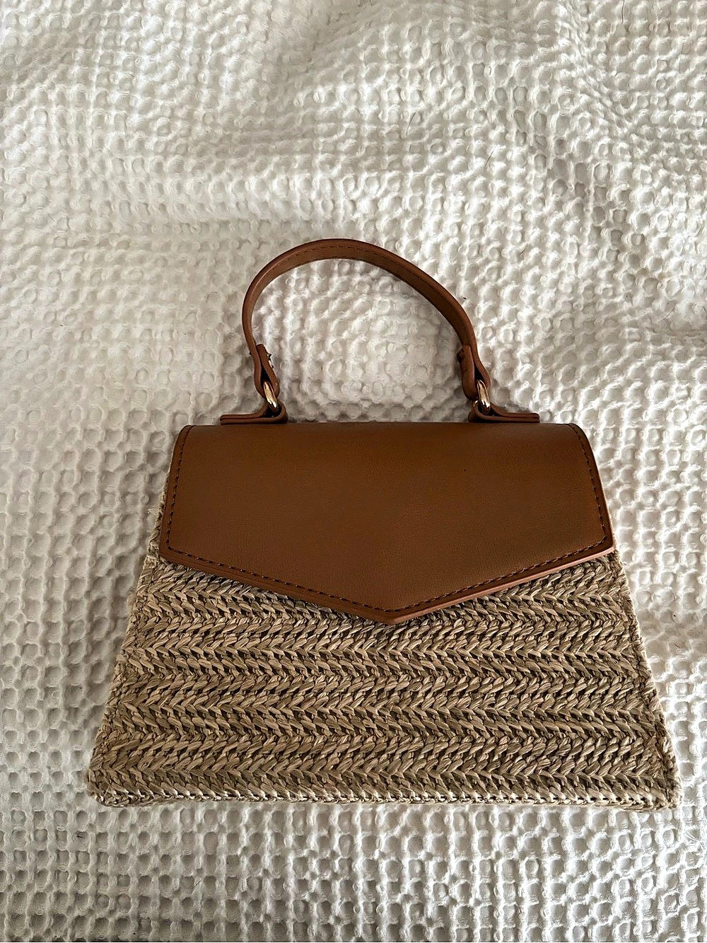 Forever 21 Woven Bag in Brown & Beige Like New
